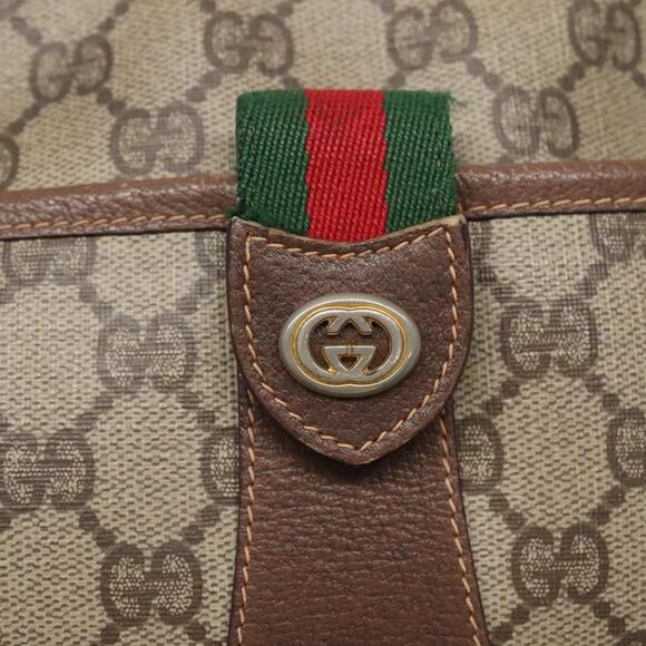 GUCCI GG Supreme Web Sherry Line Shoulder Bag Pvc Beige Red 89 02 032 - Picture 14 of 16